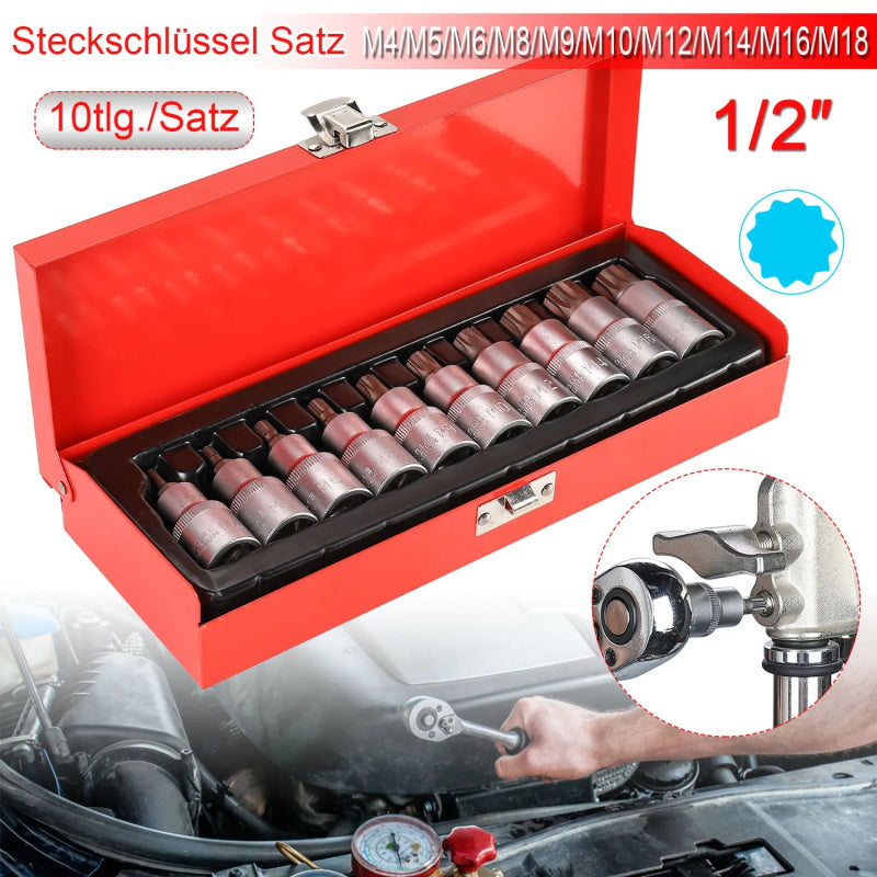 Vielzahn Steckschlüsselsatz 10stk M4-M18