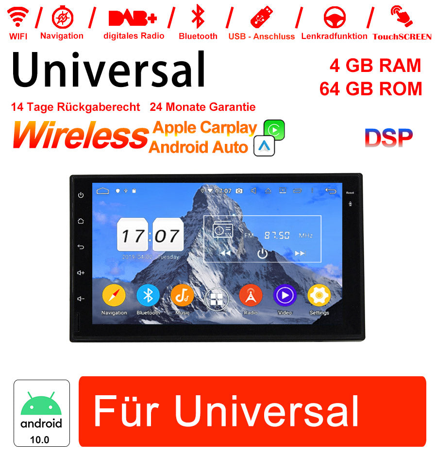 Android Autoradio für Universal mit Wireless CarPlay & Android Auto