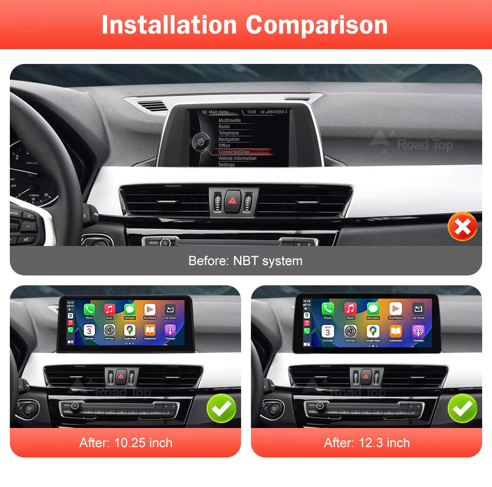 Android Autoradio für BMW X1 F48 2016-2017 mit Wireless CarPlay, Android Auto & DAB+