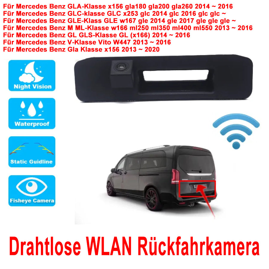 140° HD WLAN Rückfahrkamera für Mercedes-Benz V-Klasse Vito W447, GLA X156, GLC X253, GLE W167, ML W166, GL GLS X166 (2013-2017)