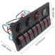 8 Gang Wipp schalter Panel Leistungs schalter überlast geschütztes Voltmeter 12V 24V DC USB Ladegerät Port RV Auto Boot Marine blau LED