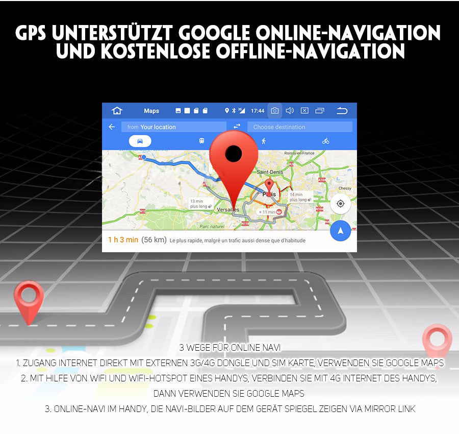 Android Autoradio für Mercedes Benz A-Klasse W169, B-Klasse W245 und Vito 2005-2012 mit Wireless CarPlay, Android Auto & DAB+