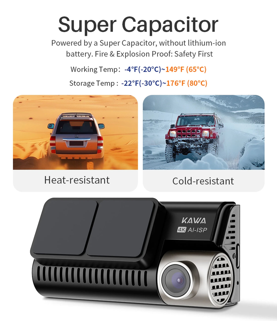 Front- und Rear-Dashcam 4K WiFi Auto-DVR GPS-Videorecorder AI-ISP Farbnachtsicht, Sony Starvis AUTO Dual Dashcam