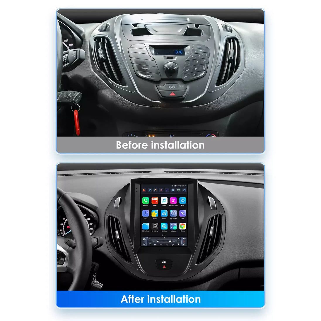 Android Autoradio für Ford Tourneo Transit 2012-2023 mit Wireless CarPlay & Android Auto