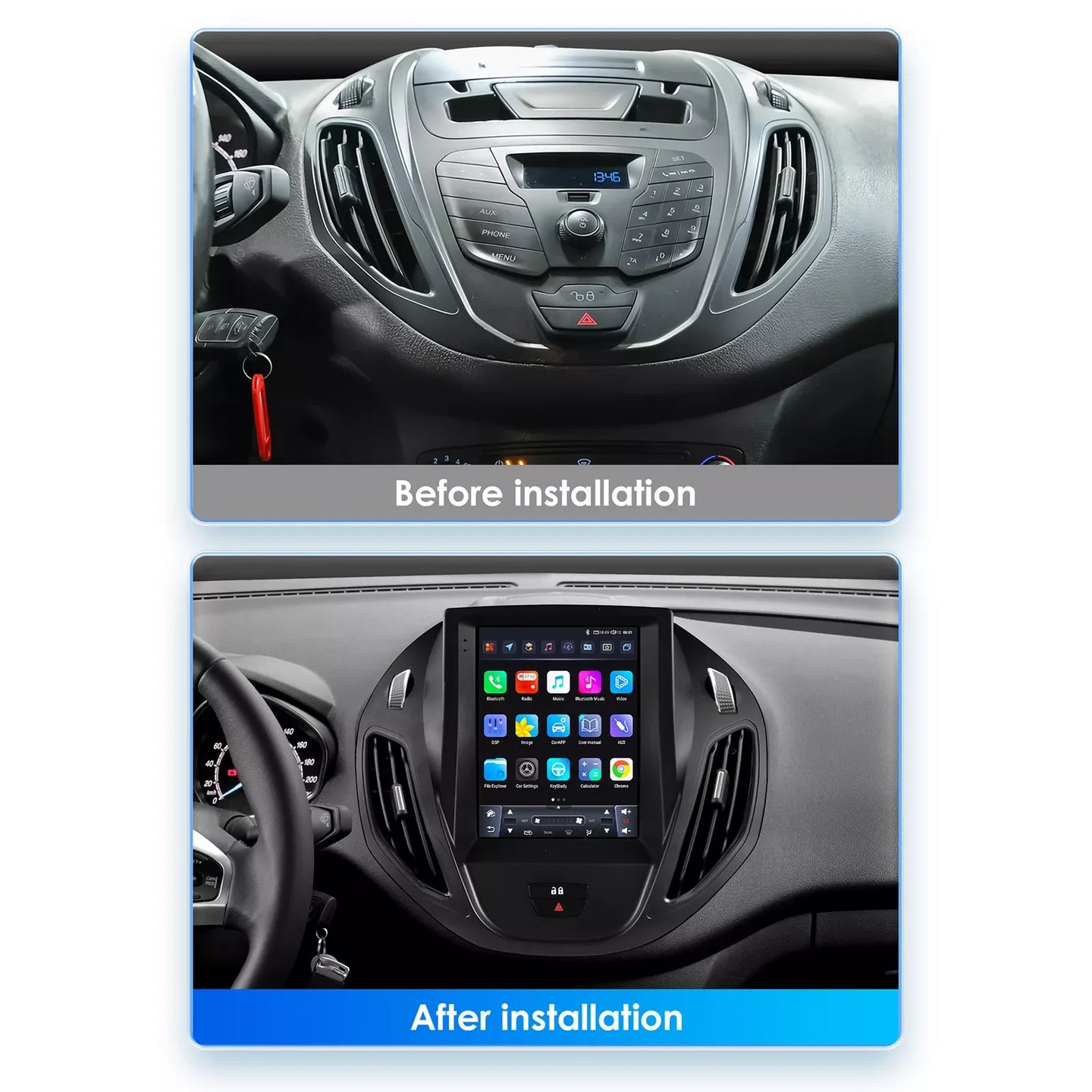 Android Autoradio für Ford Tourneo Transit 2012-2023 mit Wireless CarPlay & Android Auto