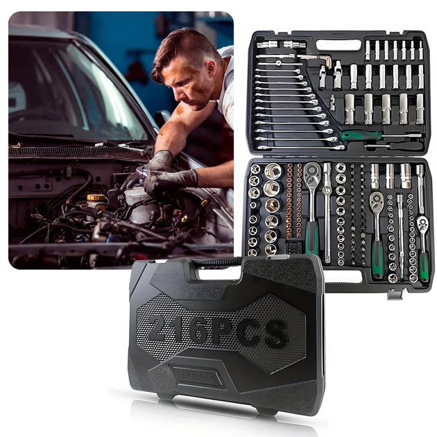 216Pcs Erweiterte Auto Reparatur Mechaniker Werkzeuge 1/4 "3/8" 1/2 "Steckschlüssel Sets Automotive Reparatur...