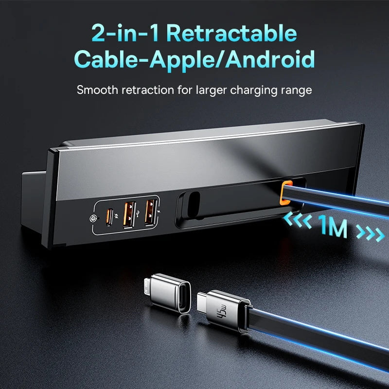 Baseus pd 45w schnell ladegerät auto docking station hub intelligente docking station für tesla modell 3/y usb shunt powered splitter