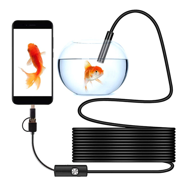 5.5mm objektiv Kamera Endoskop HD IP67 Fest Flexible Rohr Mirco USB Typ-C Endoskop video Inspektion für Android...