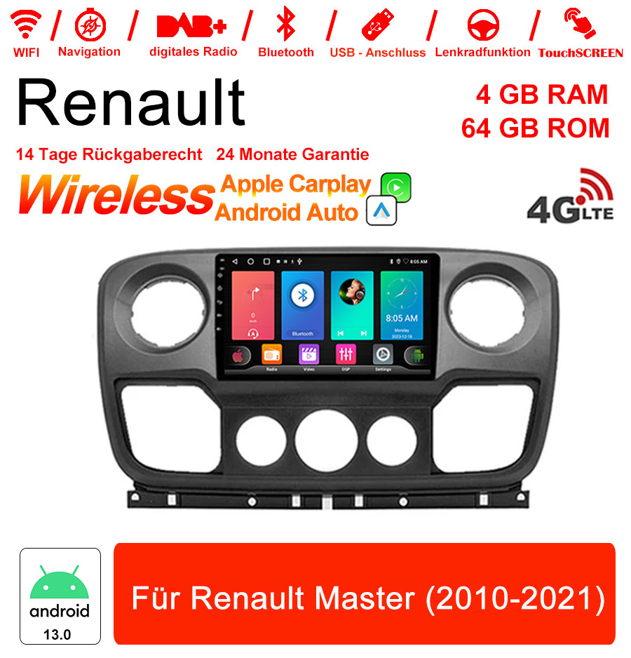 Android Autoradio für Renault Master 2010-2021 mit Wireless CarPlay & Android Auto