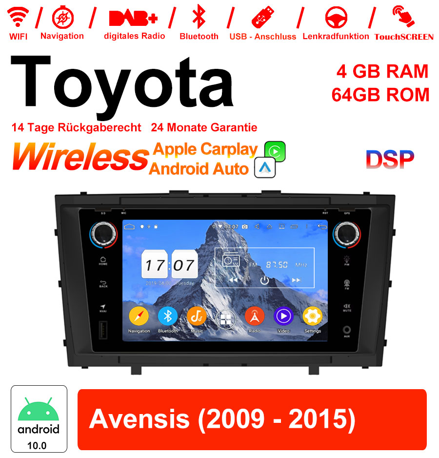 Android Autoradio für Toyota Avensis 2009-2015 mit Wireless CarPlay & Android Auto