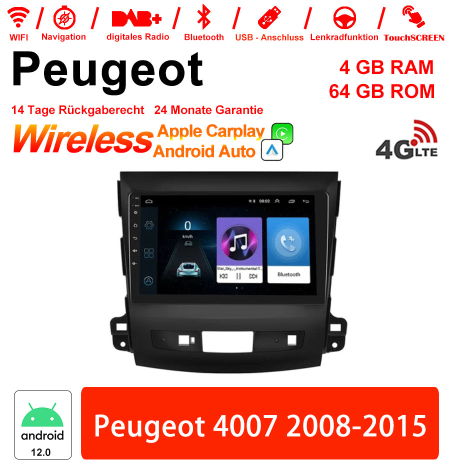 Android Autoradio für Peugeot 4007 2008-2015 mit Wireless CarPlay & Android Auto
