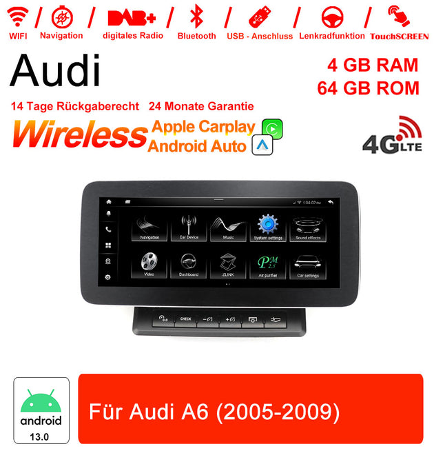 Android Autoradio für Audi A6 2005–2009 mit Wireless CarPlay & Android Auto