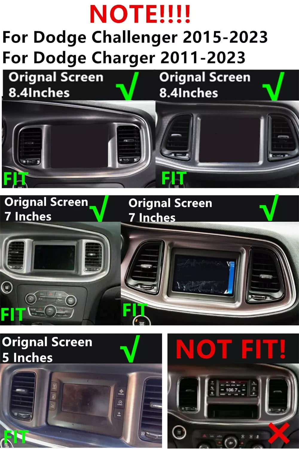 Android Autoradio für Dodge Challenger 2015-2023 und Dodge Charger 2011-2023 mit Wireless CarPlay & Android Auto