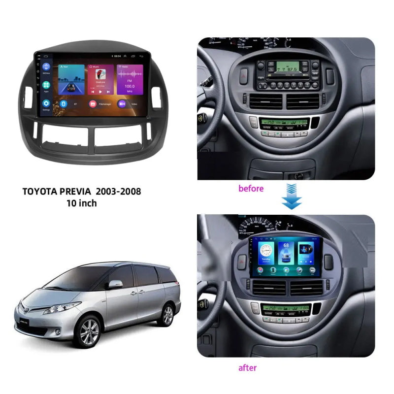 Android Autoradio für Toyota Previa (2003-2008) mit Wireless CarPlay & Android Auto