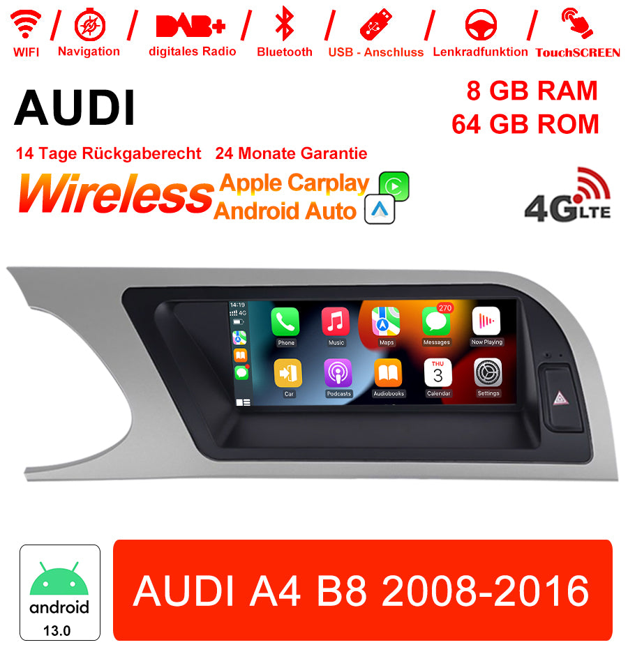 Android Autoradio für Audi A4 B8 2008–2016 mit Wireless CarPlay & Android Auto