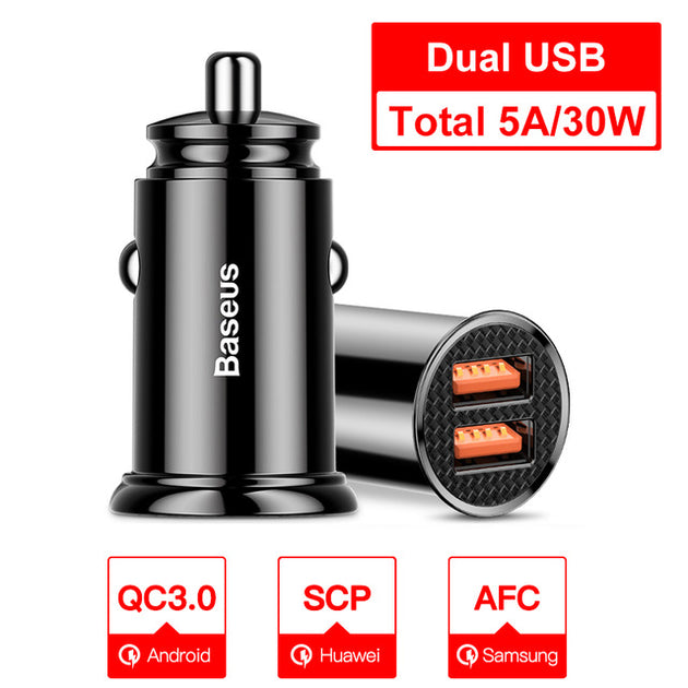 Baseus Mini USB Auto Ladegerät Für Handy Tablet GPS 3.1A Schnelle Ladegerät Auto-Ladegerät Dual USB Auto