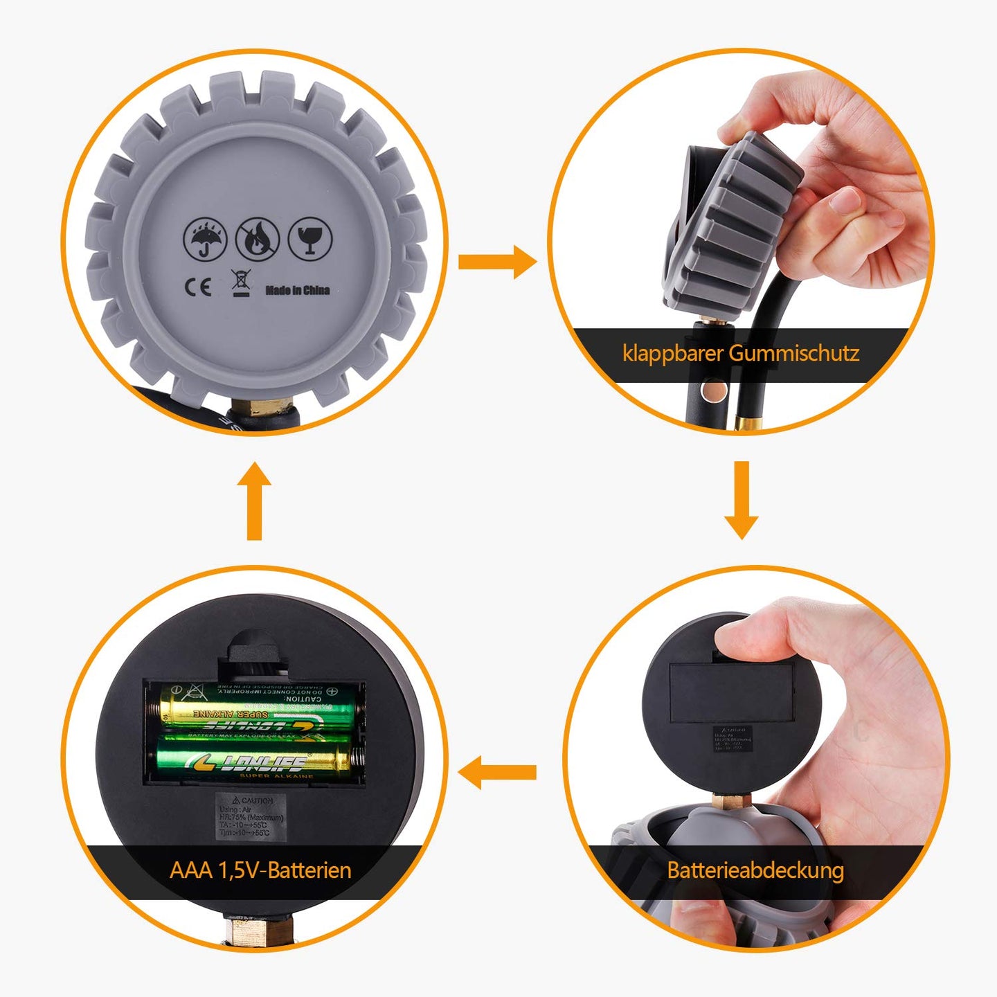 Digitaler Reifendruckmesser Reifenfüller 255 PSI Reifendruckmesser Digitaler Reifendruckprüfer für Auto...