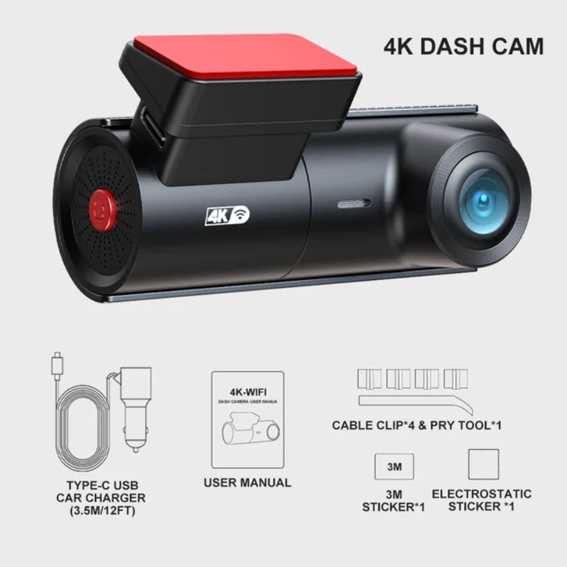 Bepocam zd03 uhd 4k Mini-Dashcam für WLAN-Auto-DVR 150°-Dashkamera für Autos 2160p-Videorecorder Mit TF-Karte 128 GB