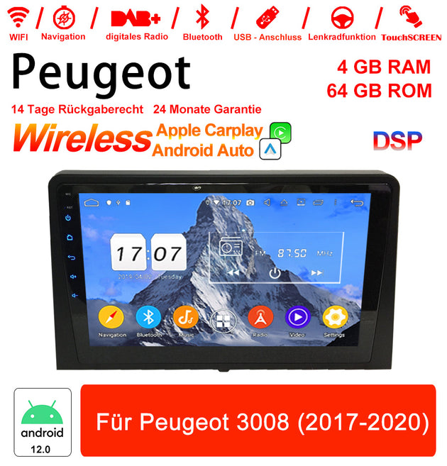Android Autoradio für Peugeot 3008 (2017-2020) mit Wireless CarPlay & Android Auto