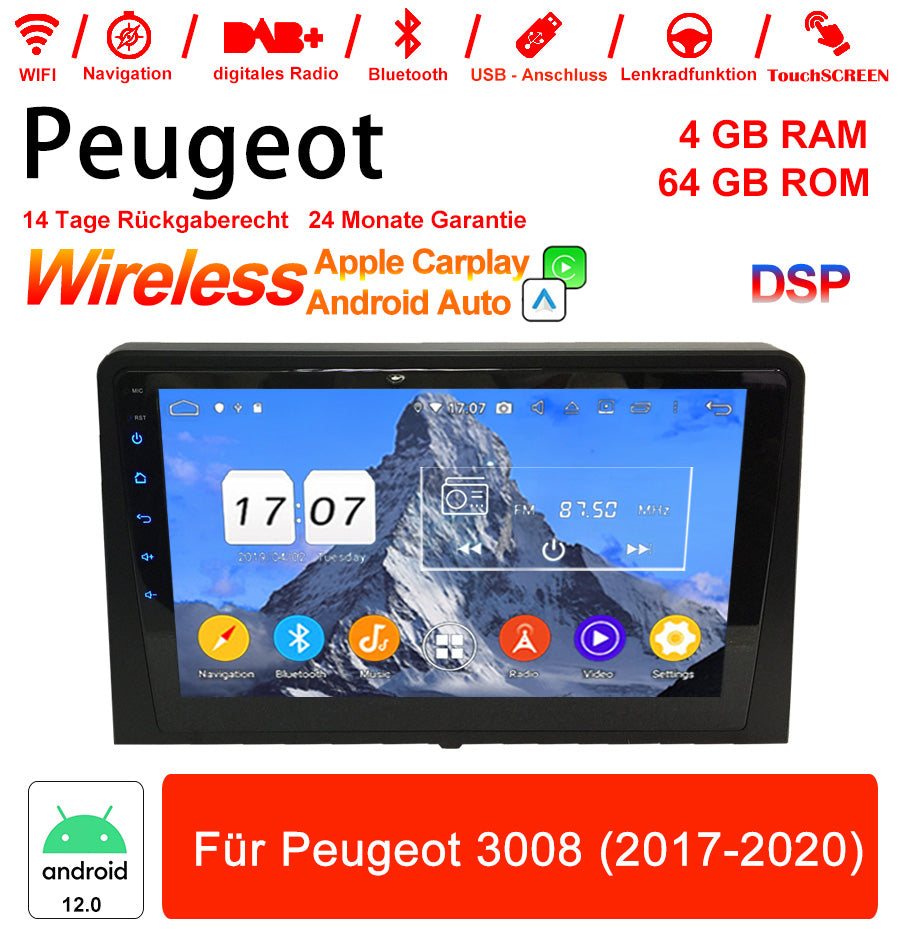 Android Autoradio für Peugeot 3008 (2017-2020) mit Wireless CarPlay & Android Auto