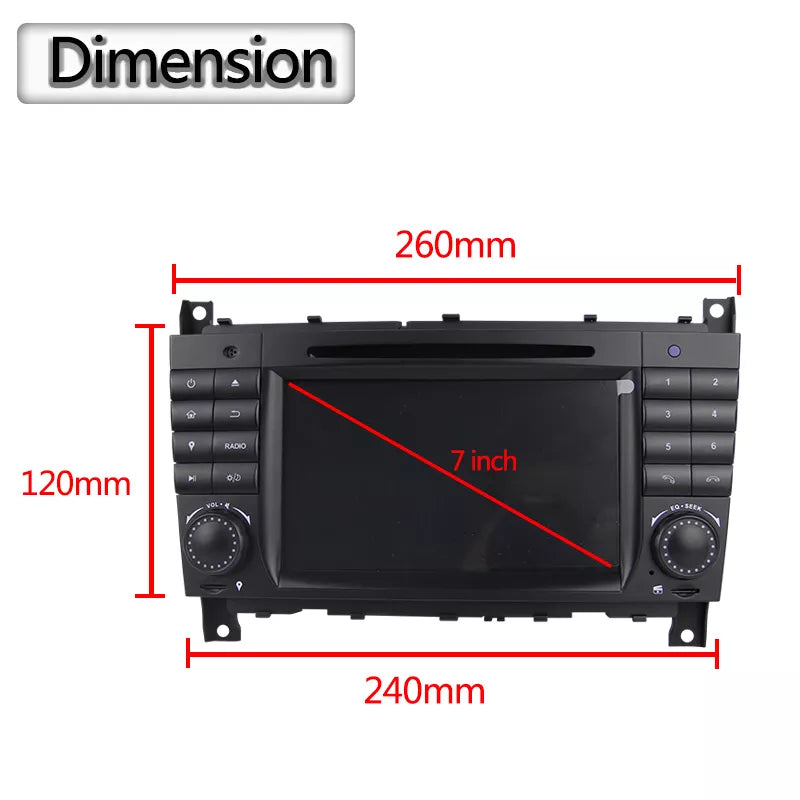 Android Autoradio für Mercedes Benz CLK W209, C-Klasse W203/C180/C200/C220/C230/C240/C250/C270/C280/C300/C320/C350 und G-Klasse W463 2004-2008 mit Wireless CarPlay, Android Auto & DAB+