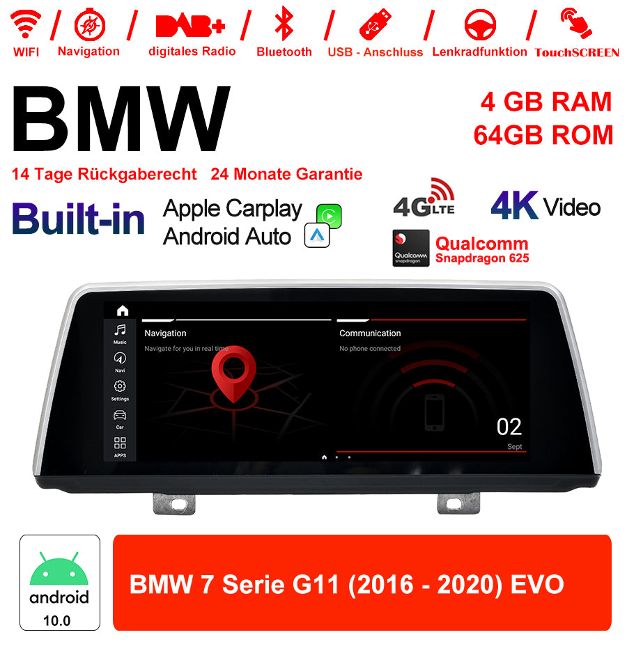 Android Autoradio für BMW 7er G11 2016-2020 mit Wireless CarPlay, Android Auto & DAB+