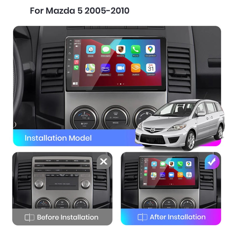 Android Autoradio für Mazda 5 2005-2010 mit Wireless CarPlay & Android Auto
