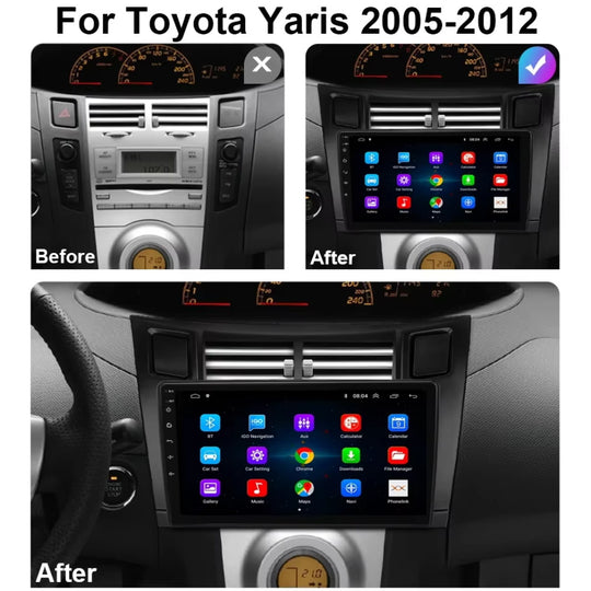 Android Autoradio für Toyota Yaris 2005-2012 mit Wireless CarPlay & Android Auto