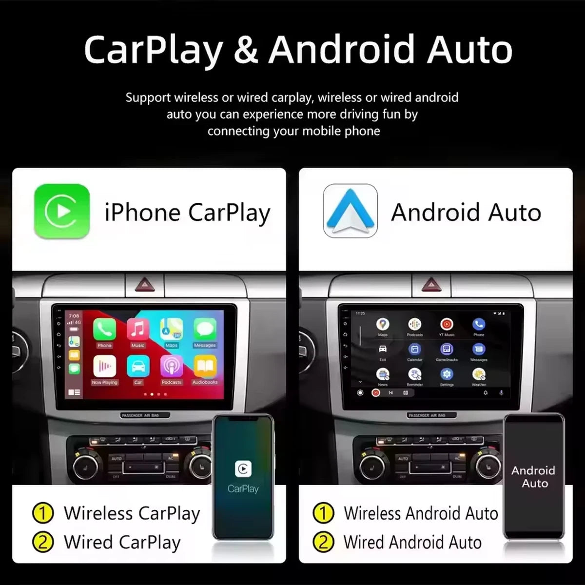 Android Autoradio für Citroen C4/C4L 2011-2016 mit Wireless CarPlay & Android Auto