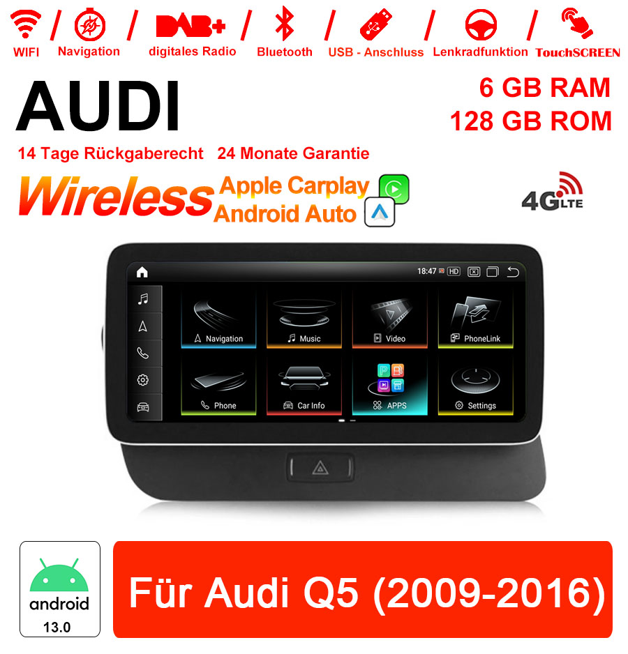 Android Autoradio für Audi Q5 (2009-2016) mit Wireless CarPlay & Android Auto