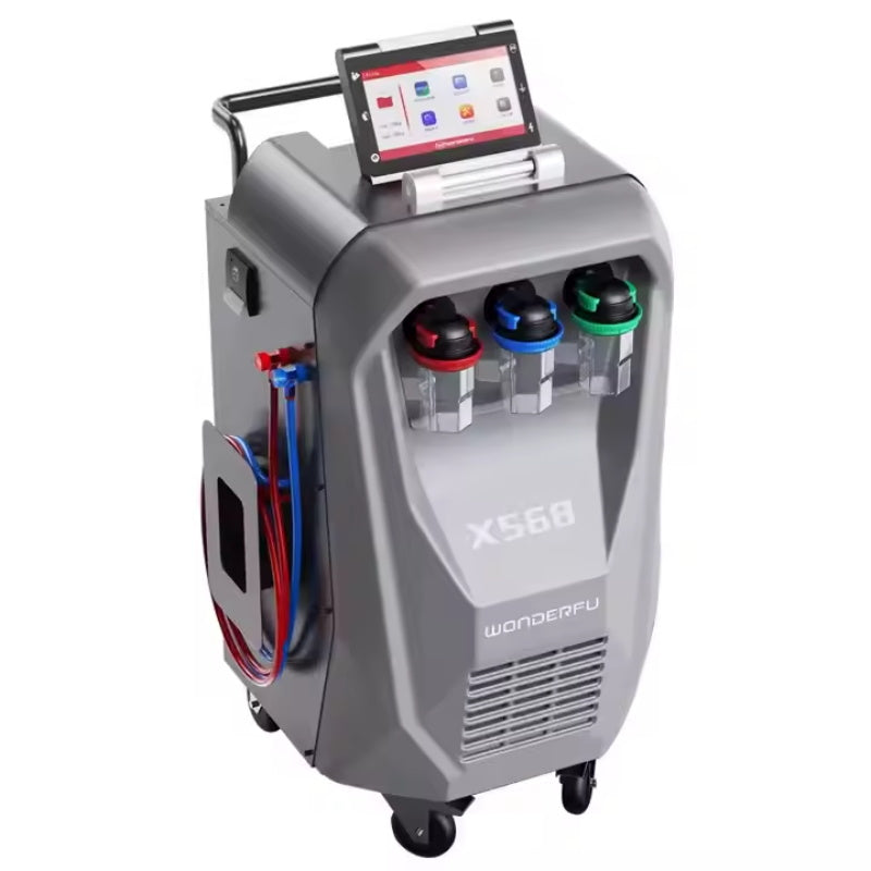 WONDERFU X568 Vollautomatisches Klimaservicegerät mit Rückgewinnung, Spülung, Datenbank und Drucker (für R134a)