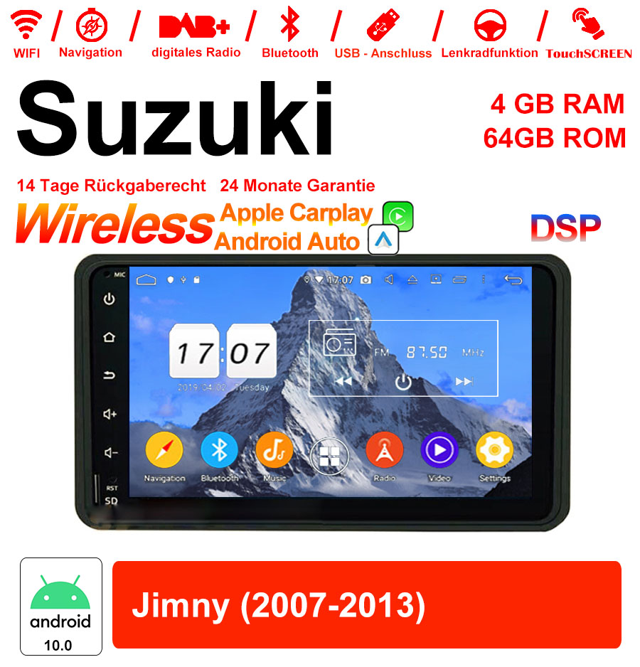 Android Autoradio für Suzuki Jimny 2007-2013 mit Wireless CarPlay & Android Auto