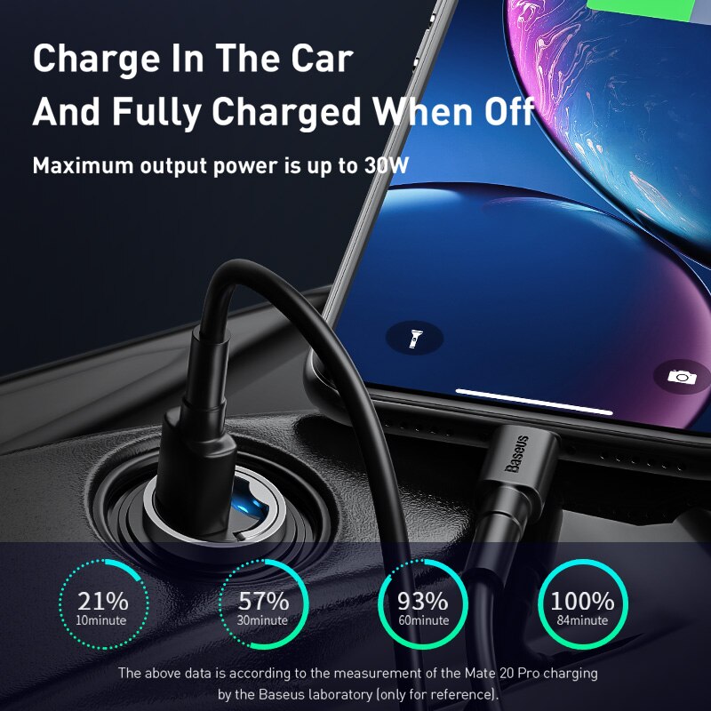 Baseus Quick Charge 4,0 3,0 USB C Auto Ladegerät Für Huawei P30 Xiaomi Mi9 Handy QC4.0 QC3.0 Typ C PD 3,0 Schnelle Auto Lade