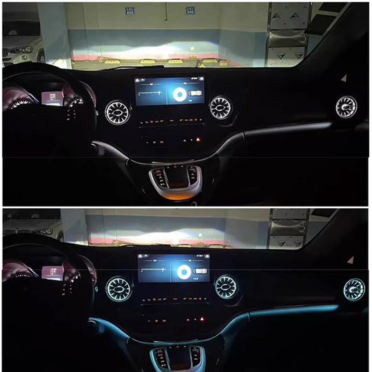 Auto LED Front Dashboard Klimaanlage Vent Outlet Turbo Innen Für Mercedes Benz V Klasse EQV Vito Viano Valente Metris W447