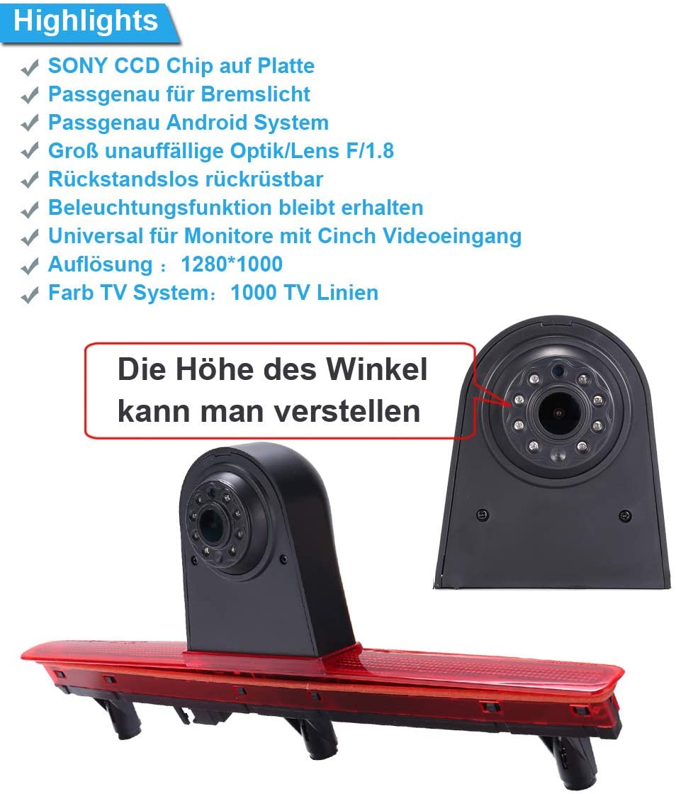 Rückfahrkamera im 3. Bremslicht für VW T5 Bus Multivan Caravelle 2003-2015