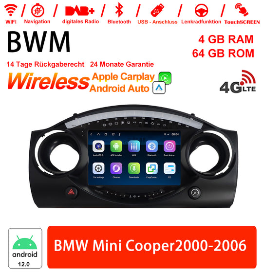 Android Autoradio für BMW MINI 2000-2006 mit Wireless CarPlay, Android Auto & DAB+