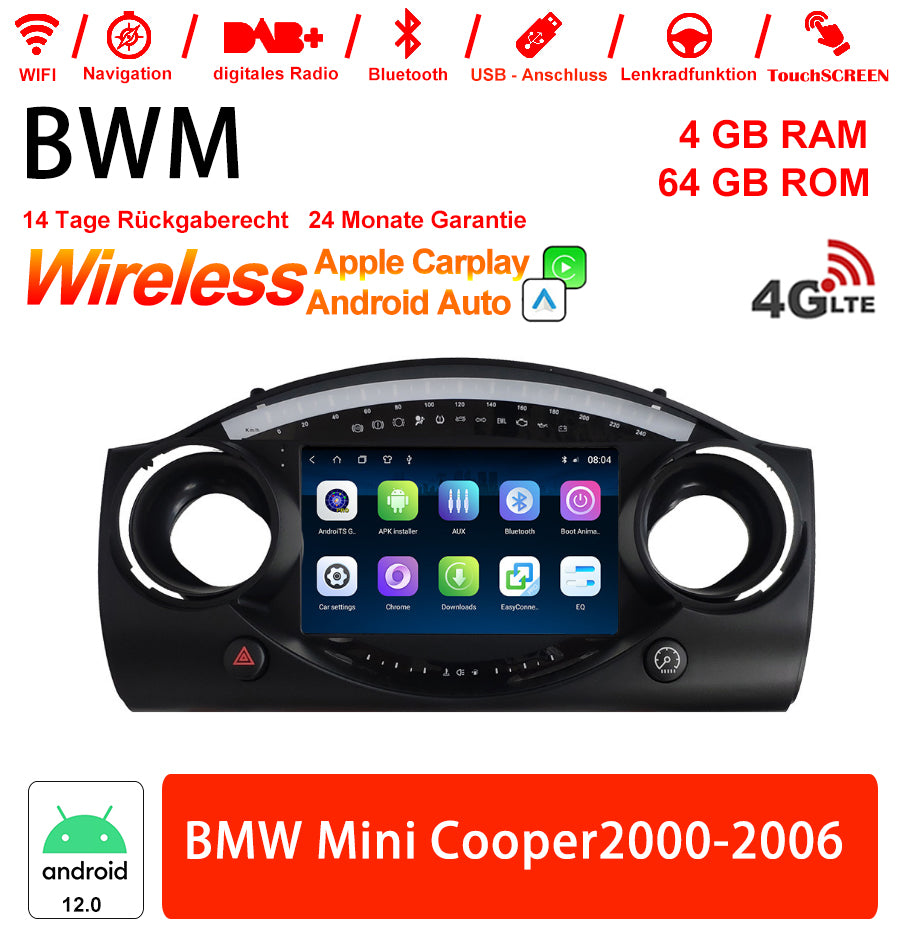 Android Autoradio für BMW MINI 2000-2006 mit Wireless CarPlay, Android Auto & DAB+