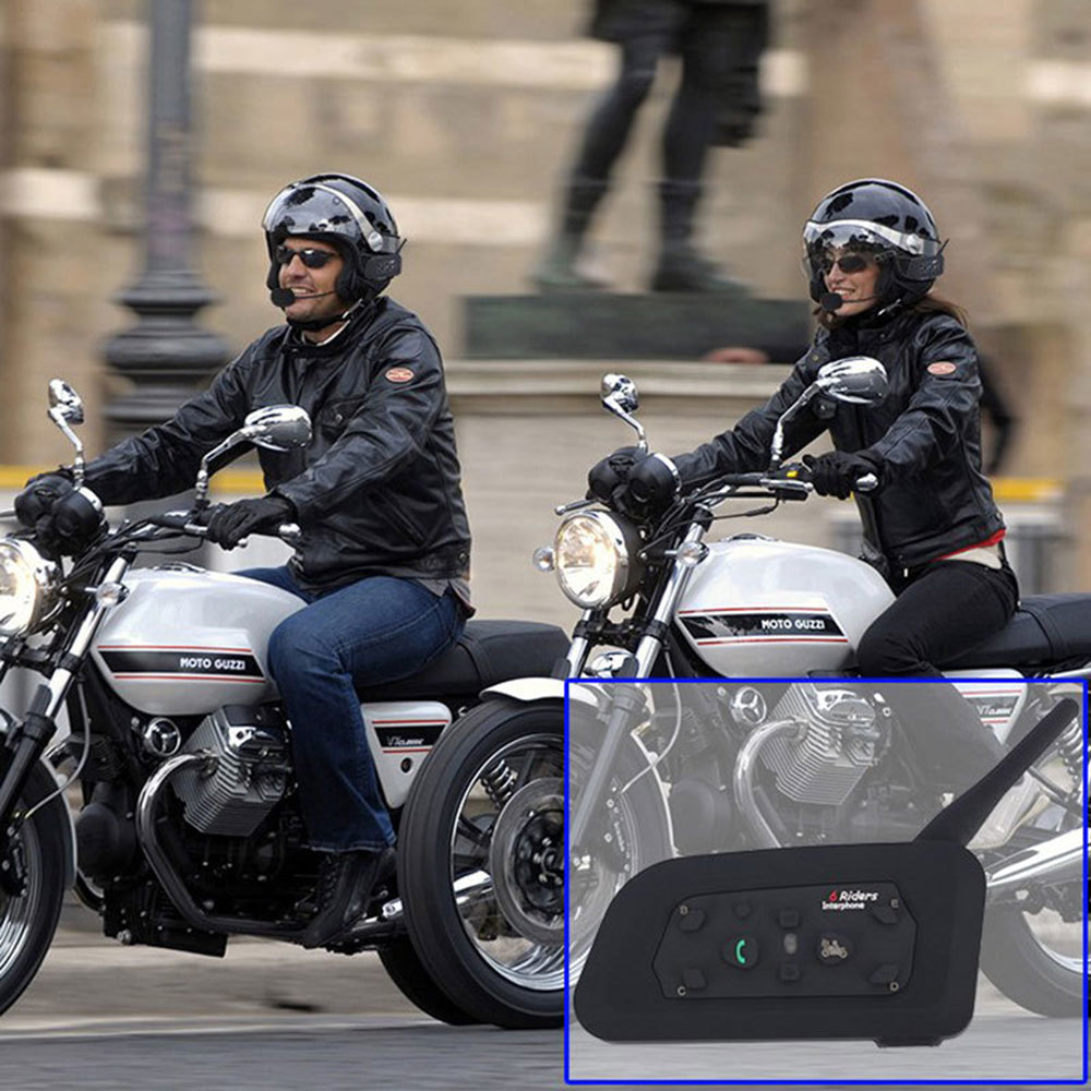 Motorrad Bluetooth Helm Headsets Intercom für 6 Fahrer BT Wireless Intercomunicador Interphone MP3 Bluetooth Headset