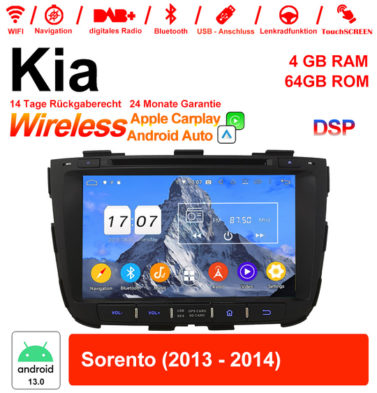 Android Autoradio für Kia Sorento 2013–2014 mit Wireless CarPlay & Android Auto