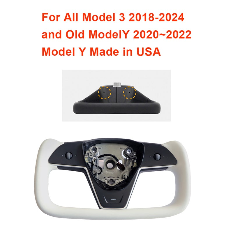 Yoke-Griff Modell Y 3, Heizungslenkrad, Modell X-Stil für Tesla, personalisiertes Rennleder, Modell Y 3 2017–2024