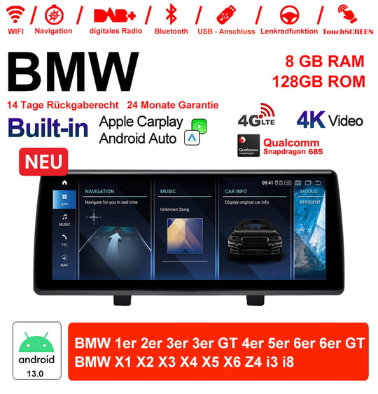 Android Autoradio für BMW X1, X2 und X3 mit Wireless CarPlay, Android Auto & DAB+