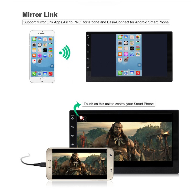 Android Autoradio für Universal 7 Zoll Android 10.0 2GB RAM 16GB ROM