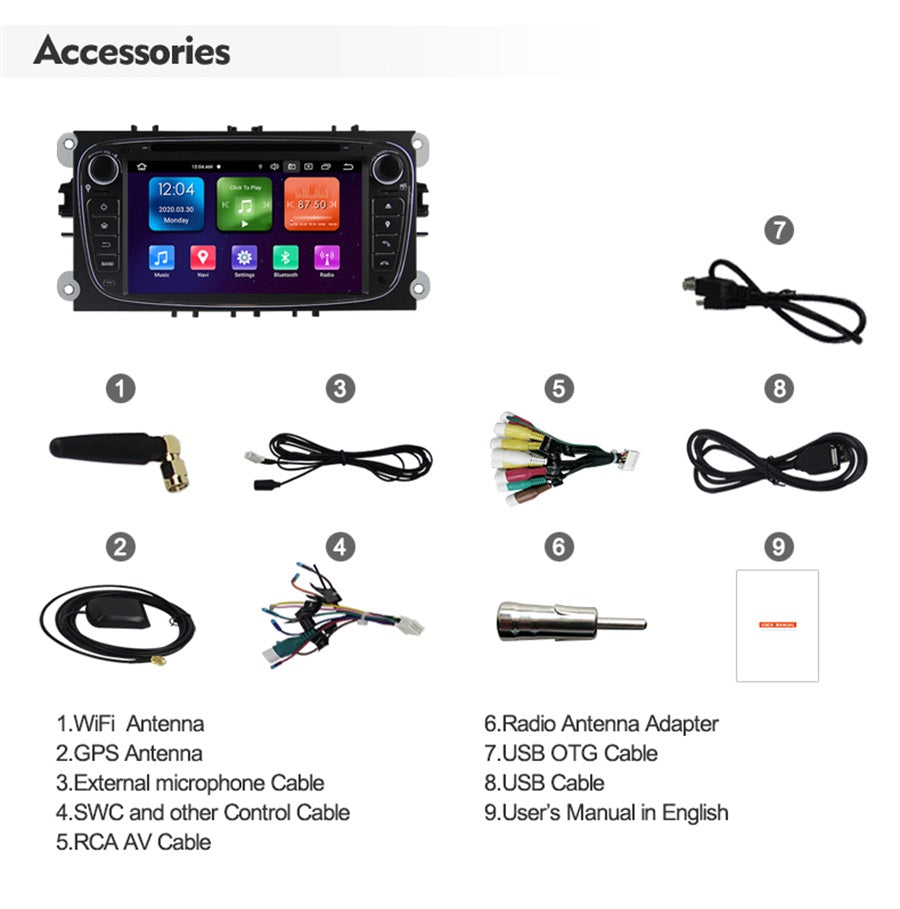 Android Autoradio für Ford Focus (2007–2010) mit Wireless CarPlay & Android Auto