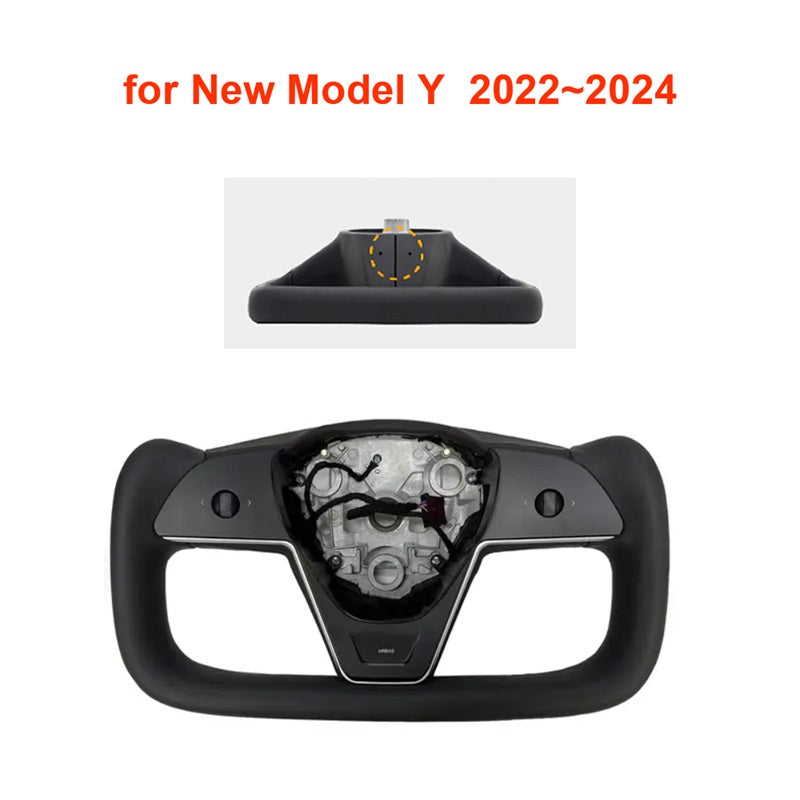 Yoke-Griff Modell Y 3, Heizungslenkrad, Modell X-Stil für Tesla, personalisiertes Rennleder, Modell Y 3 2017–2024