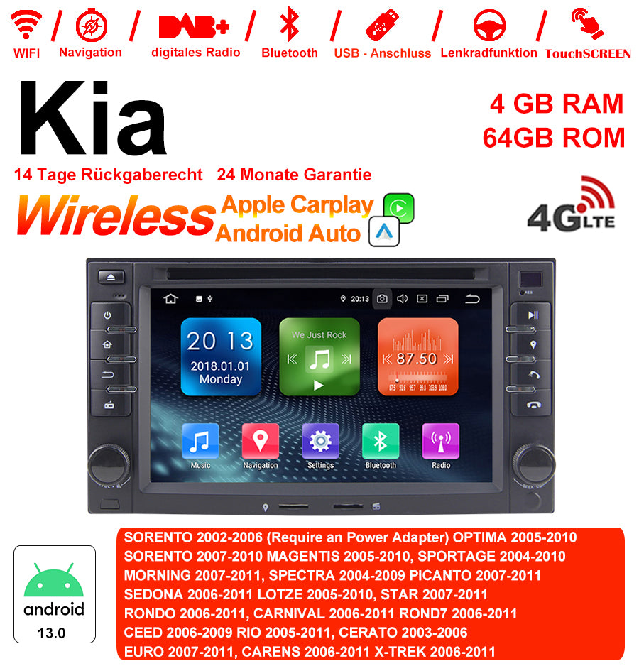 Android Autoradio für Kia (2002–2011) mit Wireless CarPlay & Android Auto