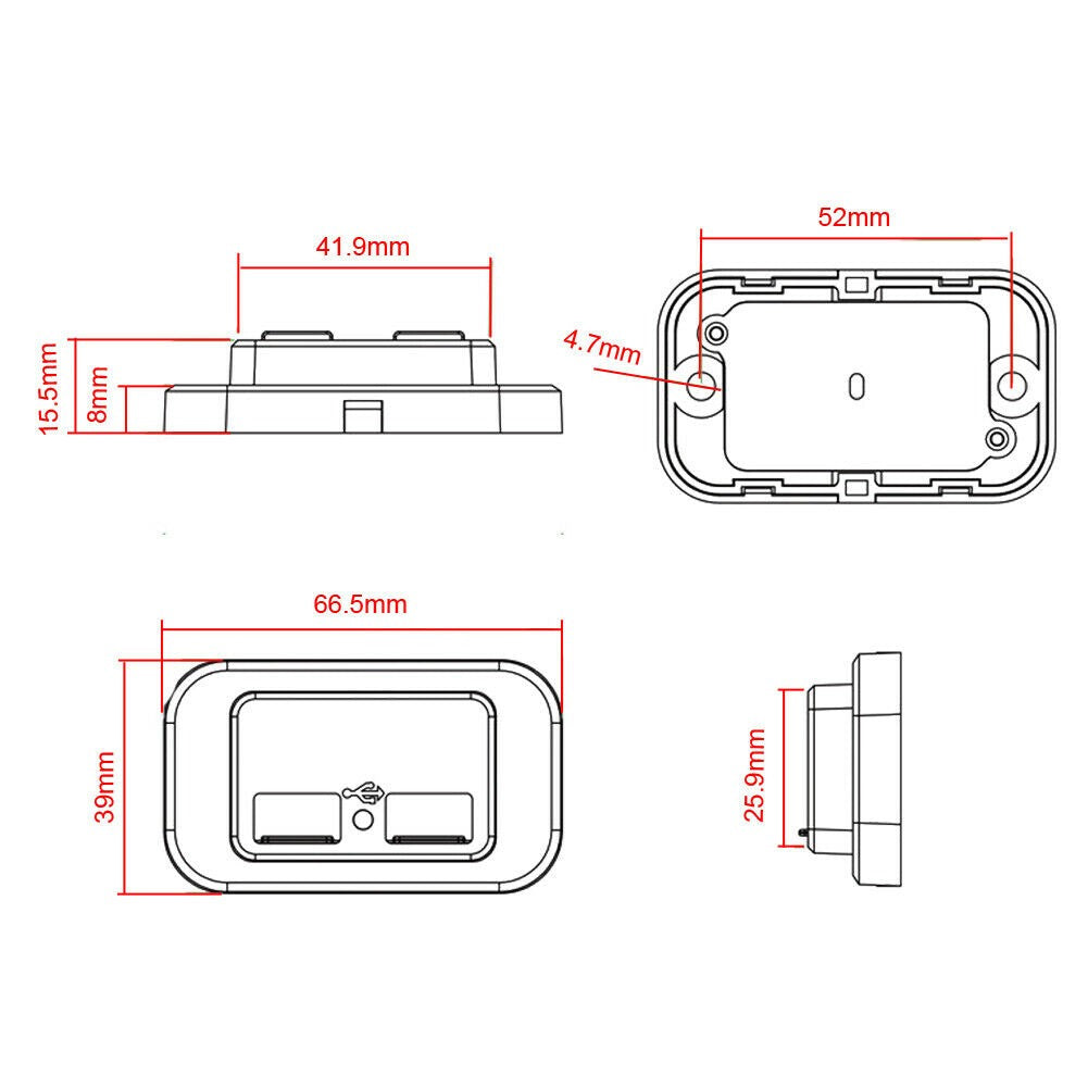 Camper Dual USB Ports Lade Buchse Für RV Wohnmobil Camping Caravan Bus Marine DC5V/3,1 EINE 12V Ladegerät änderung Zubehör