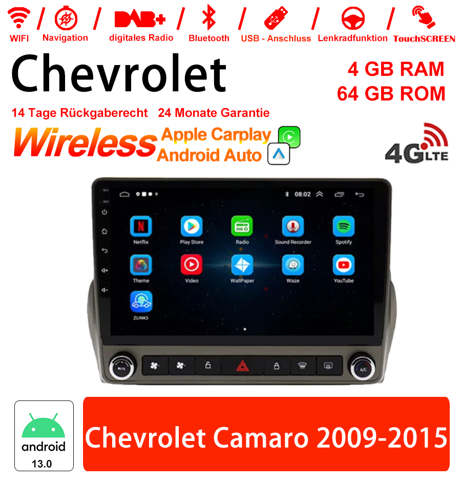 Android Autoradio für Chevrolet Camaro 2009-2015 mit Wireless CarPlay & Android Auto