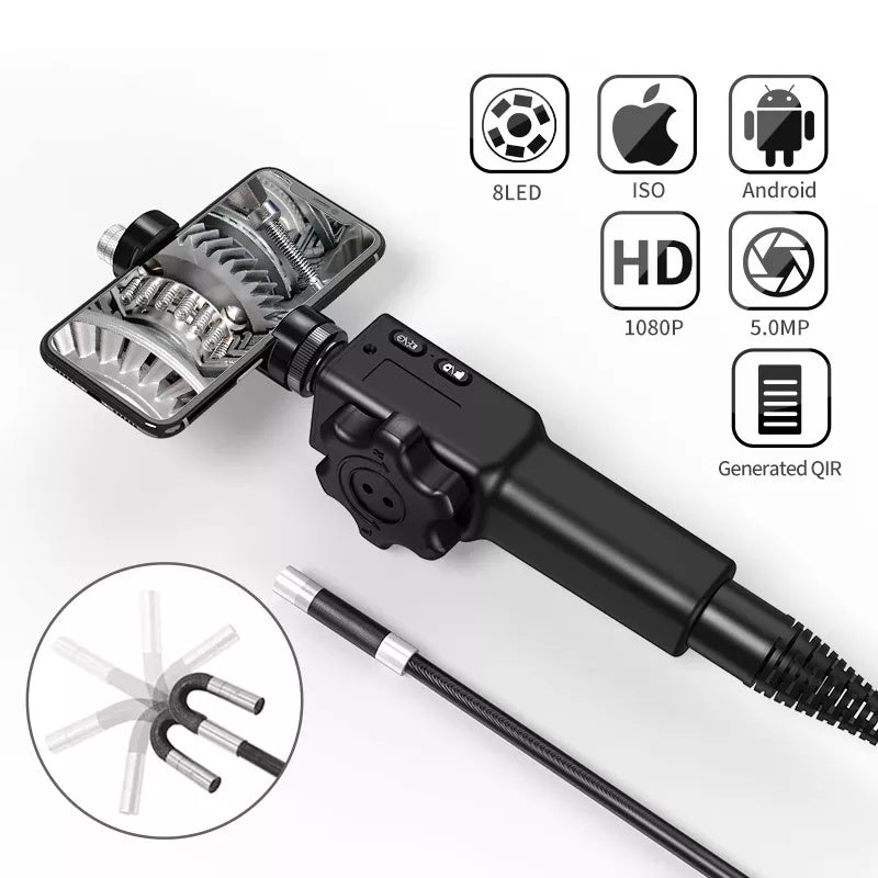 5,5 MM/6,2MM/8,5 MM 5,0 MP 180 Grad Lenk Industrielle Endoskop Endoskop Autos Inspektion Kamera Mit 6 LED für...