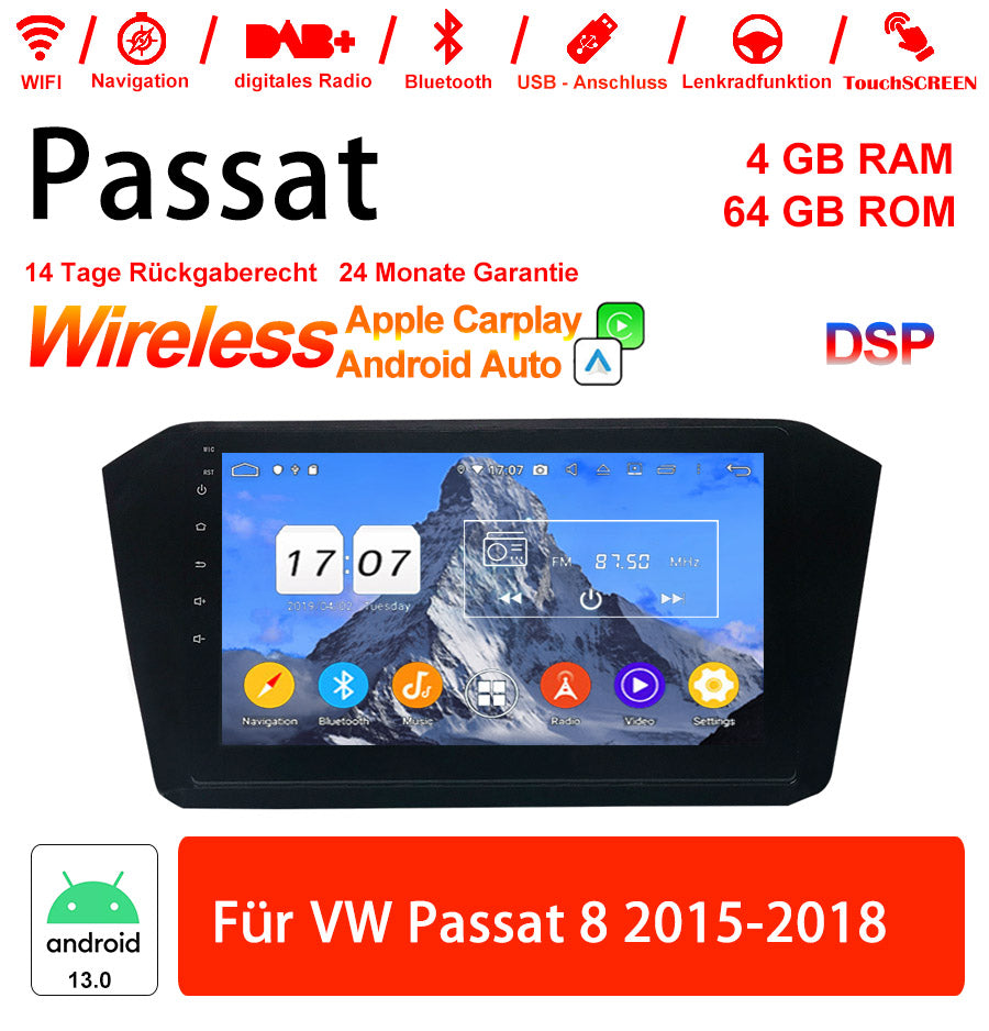 Android Autoradio für VW Passat 8 2015-2018 mit Wireless CarPlay & Android Auto