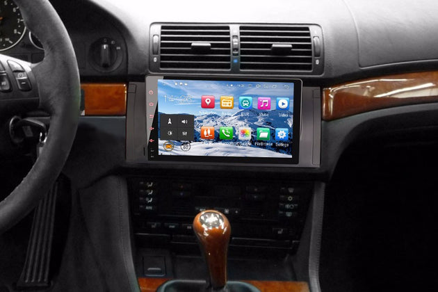 Android Autoradio für BMW 5er E39, X5 E53 und M5 E39 1996-2007 mit Wireless CarPlay, Android Auto & DAB+
